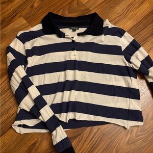 navy/white cropped polo wild fable